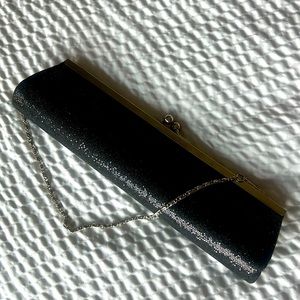 Clutch Glittery silver & black bag